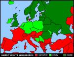 Orientační mapa výskytu jednorožců v evropských lesích